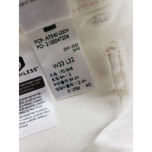 Levis Jeans Size 33 Womens White Denim Ladies Pants Boho 70s Low Rise Flared - Picture 5 of 14